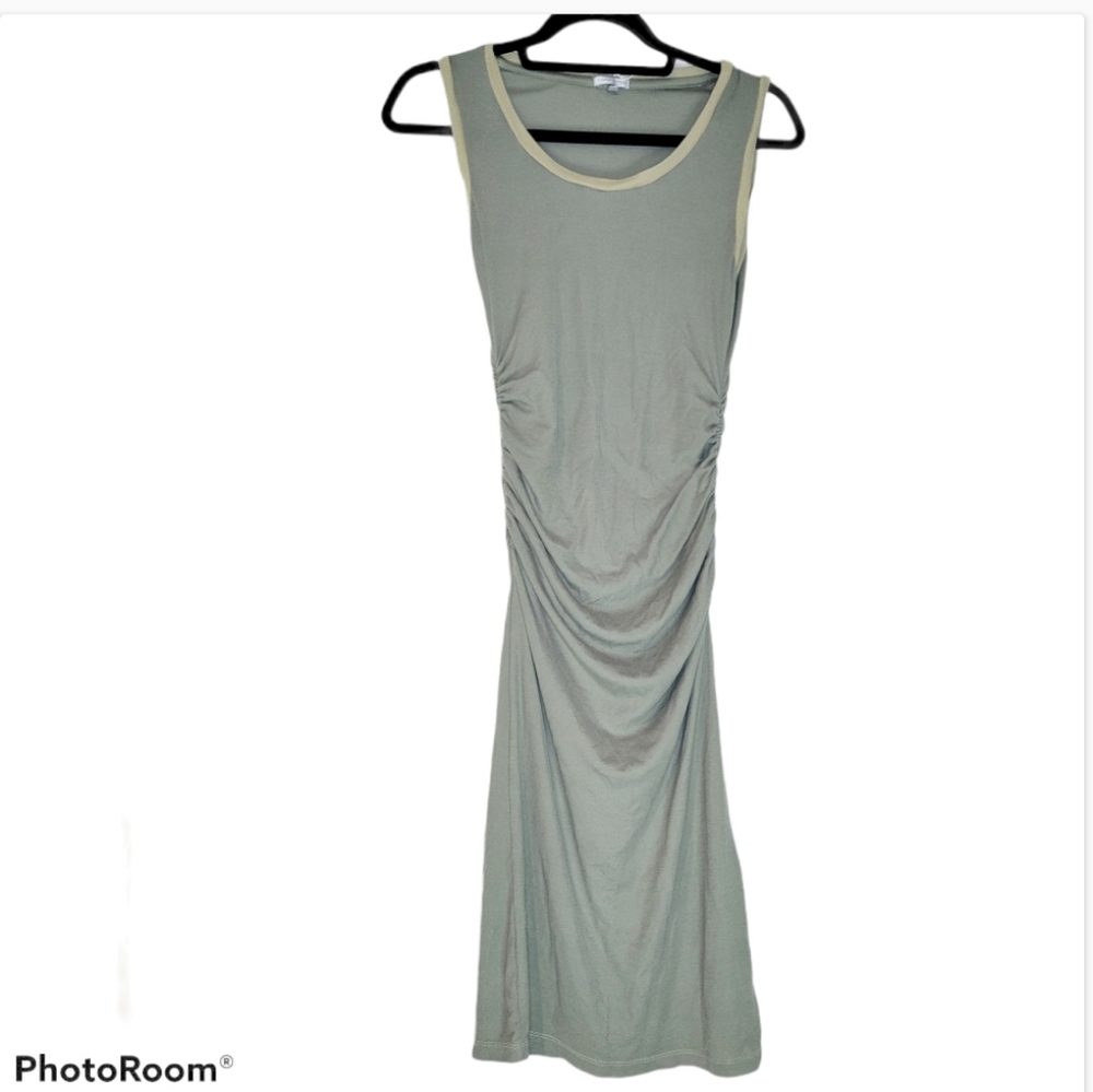 James Perse ruched green dress size 1